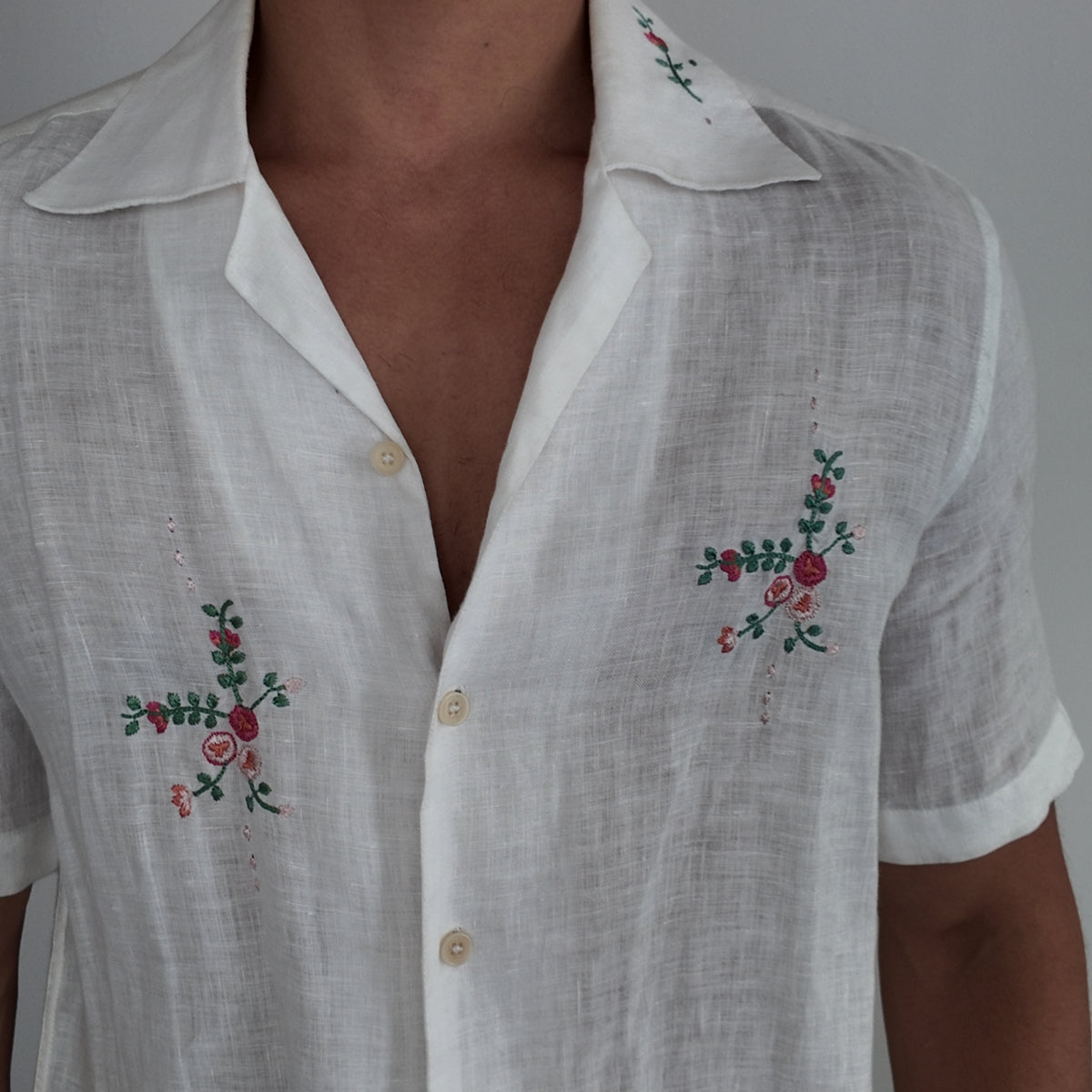 Camisa Lino Flores